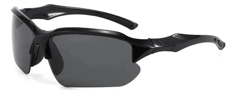 Óculos de Sol Esportivo UV400 — Preto, Lente Fumê